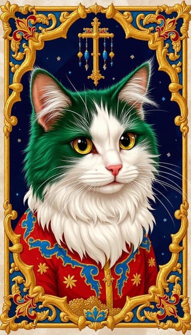 Art nouveau style cat portrait