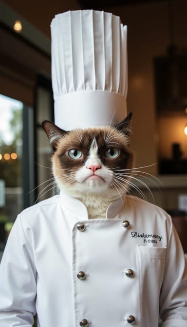 Chef style cat portrait