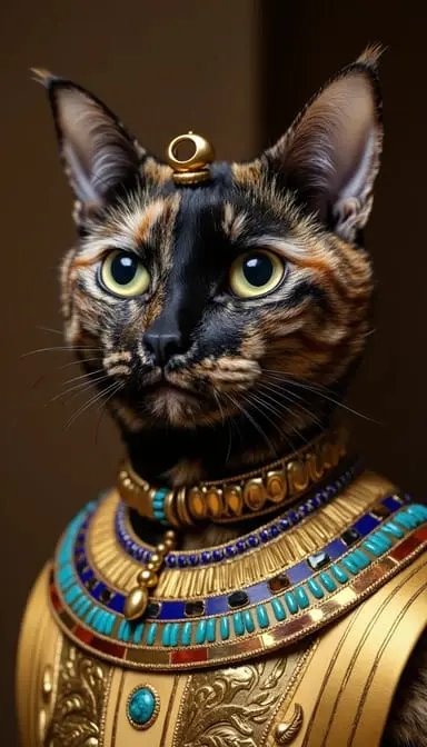 Cleopatra.webp style cat portrait