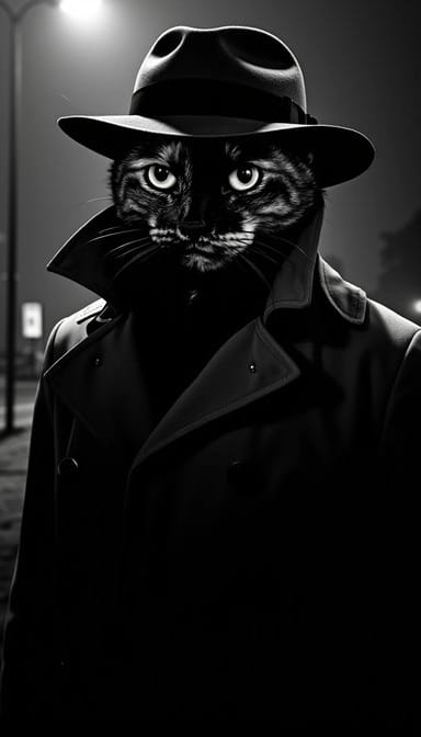 Detective style cat portrait