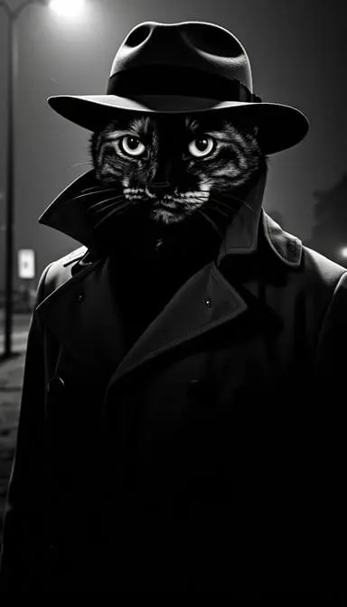 Detective.webp style cat portrait