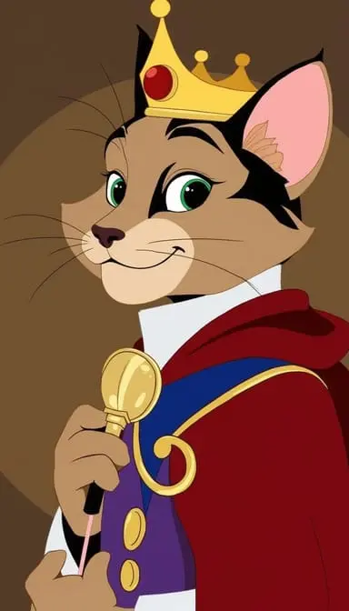 Disney prince.webp style cat portrait