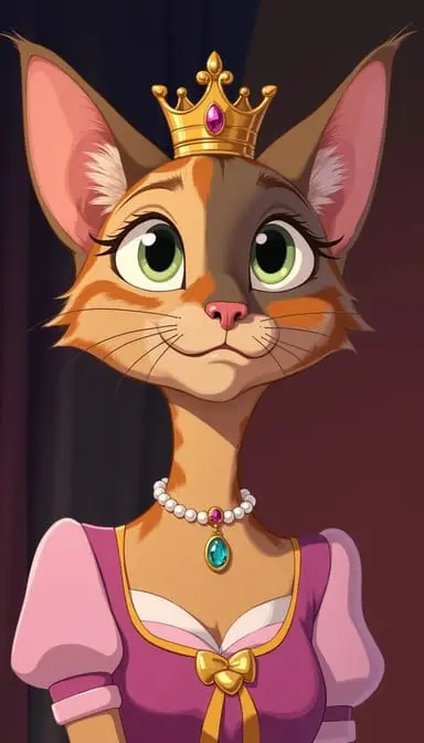 Disney princess.webp style cat portrait