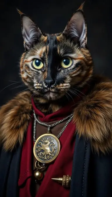 Game of thrones.webp style cat portrait