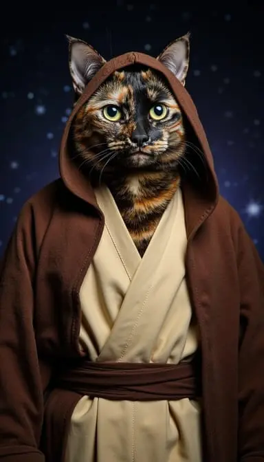 Jedi.webp style cat portrait