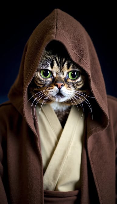 Jedi style cat portrait