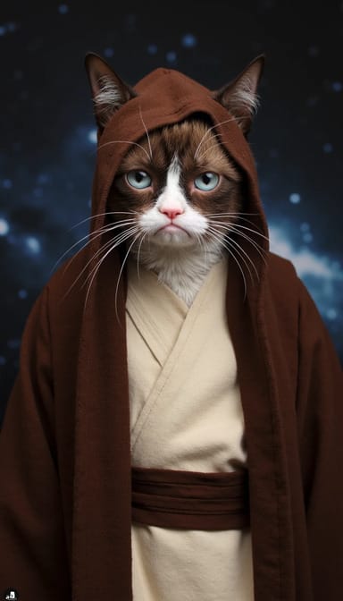 Jedi style cat portrait