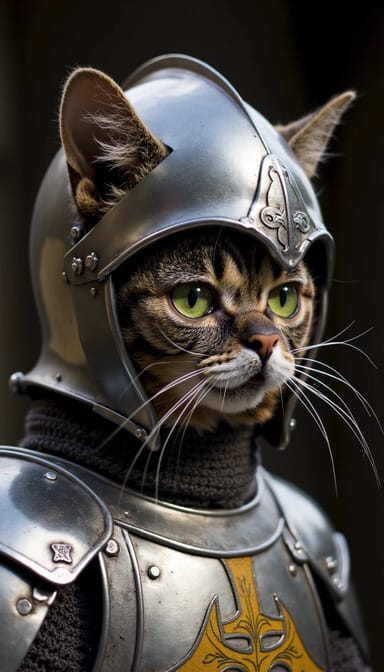 Knight style cat portrait