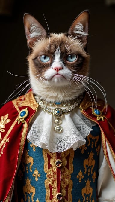 Louis xiv style cat portrait