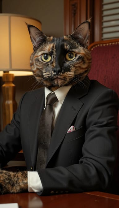 Mad men style cat portrait