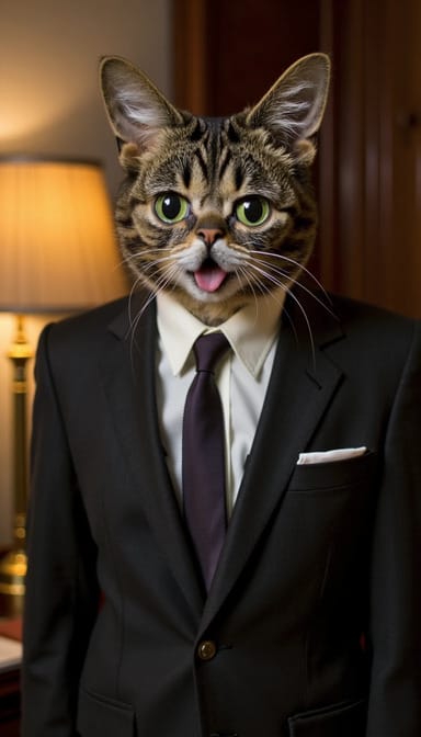 Mad men style cat portrait