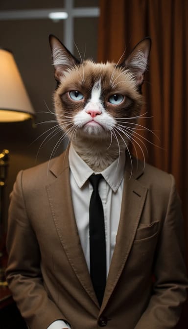 Mad men style cat portrait