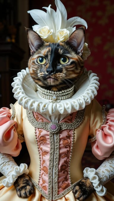 Marie antoninette style cat portrait