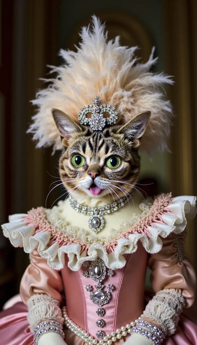 Marie antoninette style cat portrait