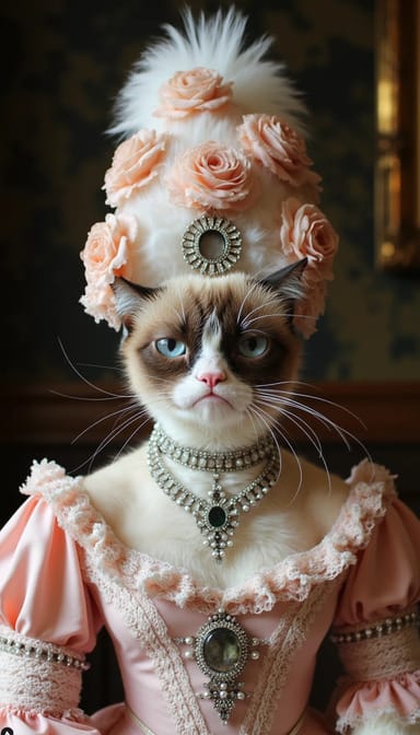 Marie antoninette style cat portrait