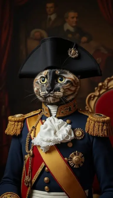 Napoleon.webp style cat portrait