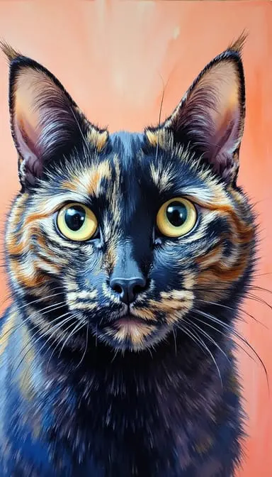 Oil painting.webp style cat portrait