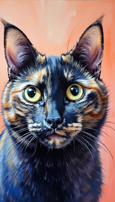 Oil painting style cat portrait