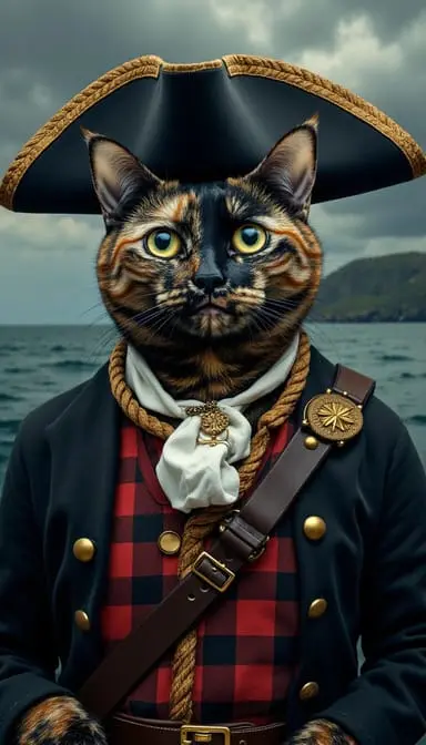 Pirate.webp style cat portrait