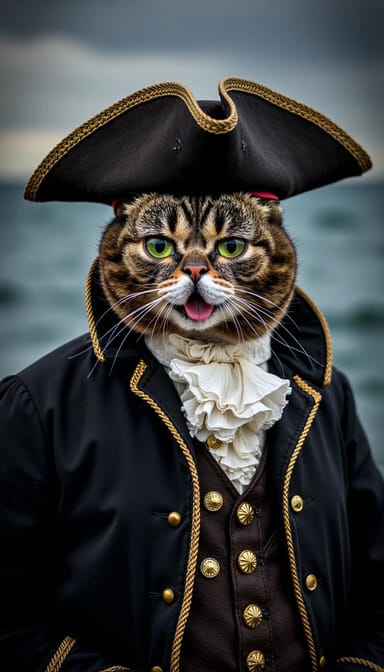 Pirate style cat portrait