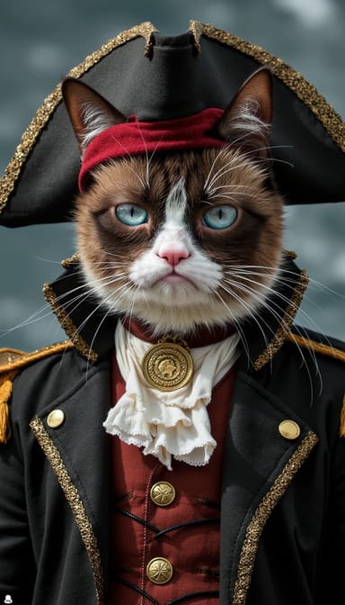 Pirate style cat portrait