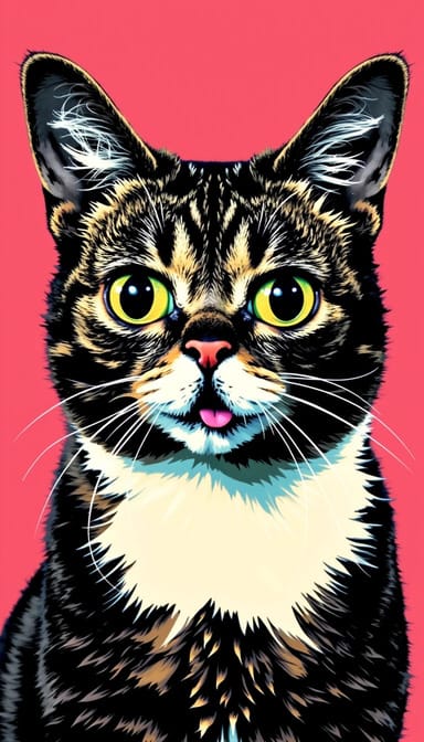 Pop art style cat portrait