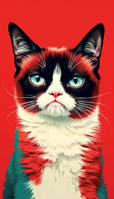 Pop art style cat portrait