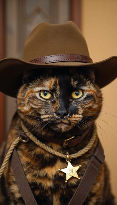 Sheriff style cat portrait