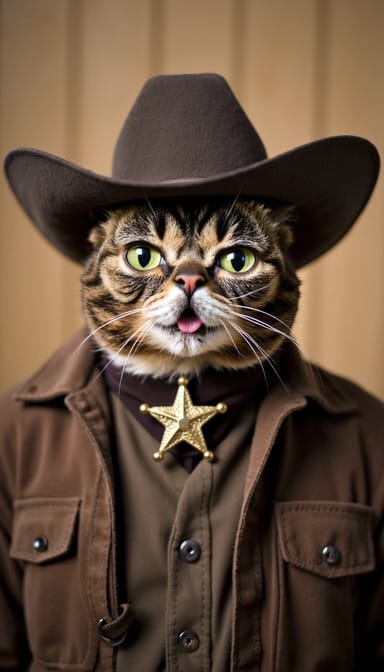 Sheriff style cat portrait