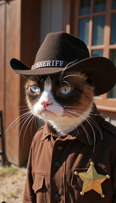 Sheriff style cat portrait