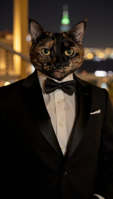 Spy style cat portrait