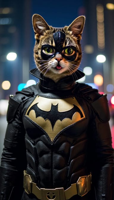 Superhero style cat portrait