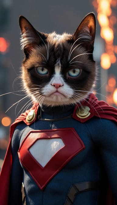 Superhero style cat portrait