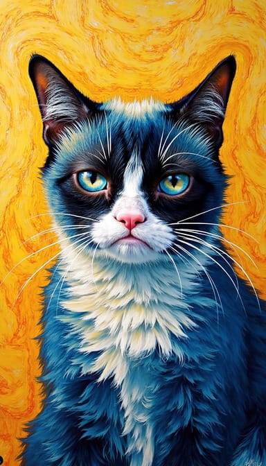 Van gogh style cat portrait