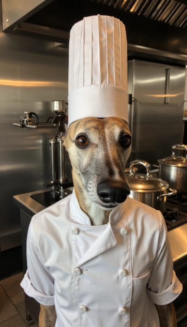 Chef style dog portrait