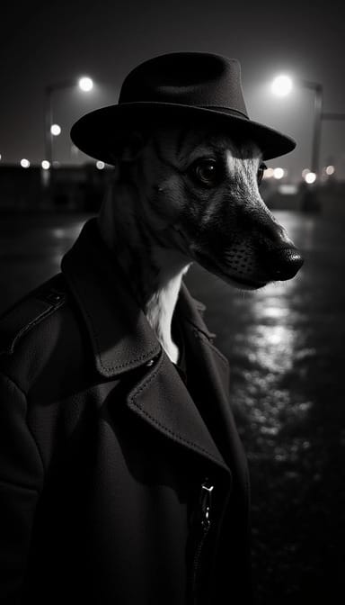 Detective style dog portrait