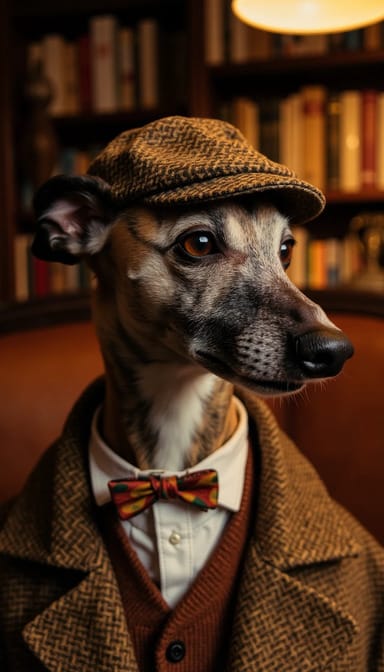 Detective style dog portrait