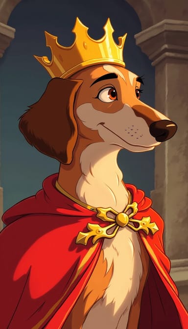 Disney prince style dog portrait