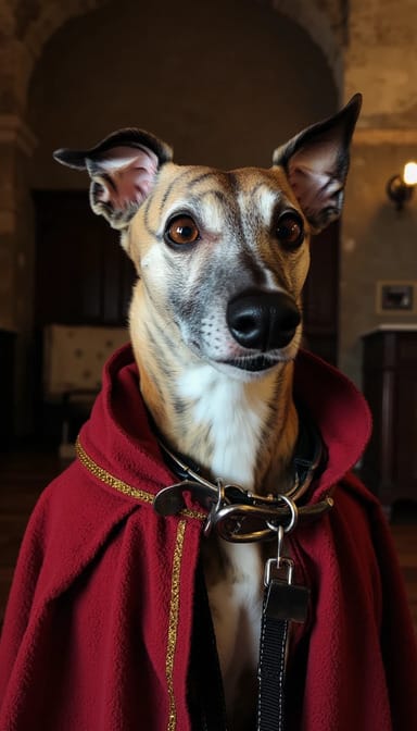 Harry potter wizard style dog portrait