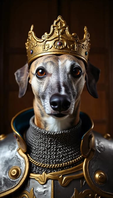 King arthur style dog portrait