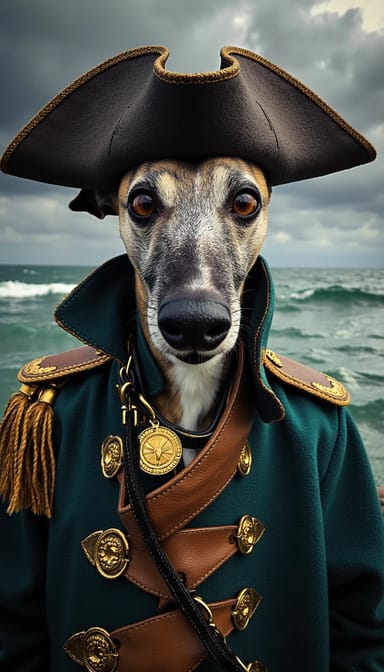 Pirate style dog portrait